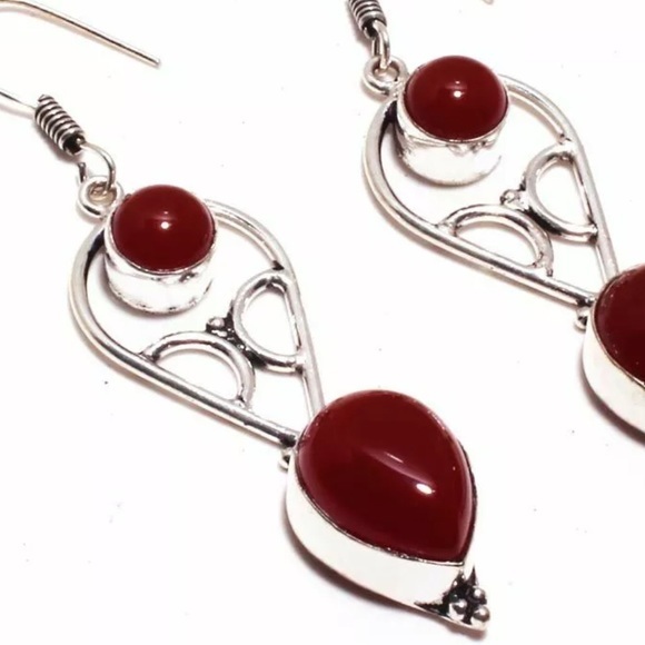 Ethnic Carnelian Earrings - Picture 2 of 2
